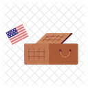 Picnic basket with american  Icon