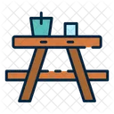 Picnic Table Bench Table Icon