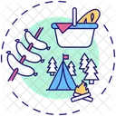 Picnic Camping Diversion Familiar Icono