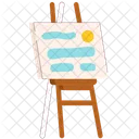 Easel Picture On Easel Painting Exhibition Icon