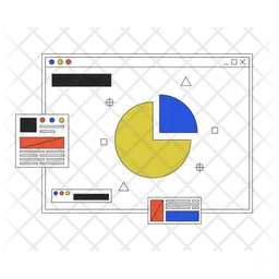 Pie chart on software window  Icon