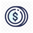 Dollar Argent Piece De Monnaie Icône