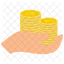 Pieces Empilees Sur Une Paume De Main Piece De Monnaie Dollar Icône