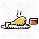 Muslo De Pollo Trozo De Pierna Caliente Muslo Icono