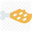 Desperdicio De Comida Trozo De Pierna Pollo Icono