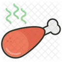 Trozo De Pierna Carne De Muslo Trozo De Pollo Icono