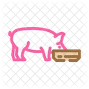 Pig Feeding Farm Icon