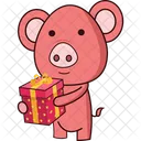 Pig Give Gift Box  Icon