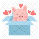 Pig In The Box Pig Cute Pig Icon