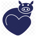 Pig Love Animal Icon