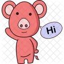 Pig Saying Hi  Icon