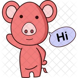 Pig Saying Hi  Icon