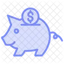 Piggy Bank Color Outline Icon Icon