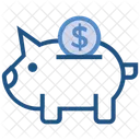 Piggy Dollar Bank Icon