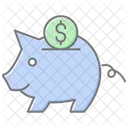 Piggy Bank Awesome Lineal Color Icon Icon