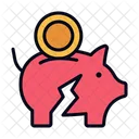Piggy Bank Money Bankrupt Icon