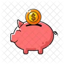Piggy Bank With A Dollar Coin Icon