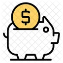 Piggy Bank Money Bank Dollar Bank Icono