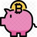 Piggy Bank Bitcoin Piggy Saving Icon