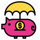 Umbrella Piggy Finance Icon