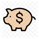 Piggy Bank Saving Dollar Icon