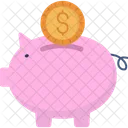 Piggy Bank Cash Money Icon