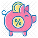 Piggy Bank Deposit Interest Icon