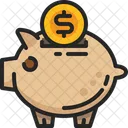 Piggy Bank Saving Coin Icon