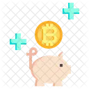 Piggy Bank Bitcoin Cryptocurrency Icon