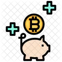 Piggy Bank Bitcoin Cryptocurrency Icon