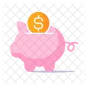 Piggy bank and coin  Icon