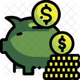 Piggy Bank Coins  Icon