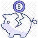 Piggy bank crash  Icon