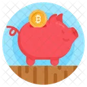 Bitcoin Piggy Box Piggy Bank Money Savings Icon
