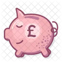 Piggy Bank Pound Cartoon Draw Icon