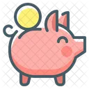 Saving Piggy Bank Money Icon