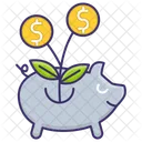 Piggy Banking Raising Icon