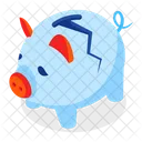 Piggy Cracked Piggy Bank Crisis Icon
