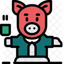 Piglet Cartoon Piggy Bank Icon
