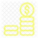 Pila de monedas con símbolo de dólar  Icono