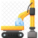 Pile Boring Equipment Mulcher Bulldozer Building Icon
