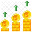 Acumulacao De Dolares Lucro Crescimento Ícone