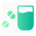 Pill And Water Glass  Icon