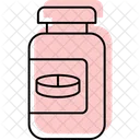 Pillenflasche Farbe Schatten Dunne Linie Symbol Icon