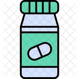 Pills bottle health care bottle drug medication medicine pharmaceutical pills tablets  Icon