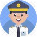 Pilot Captain Man Icon
