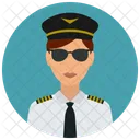 Piloto Mulher Avatar Ícone