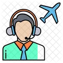 Piloto De Avion Call Center Icono