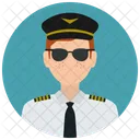 Piloto Hombre Avatar Icono