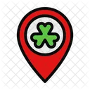 Pin Map Point Clover Icon